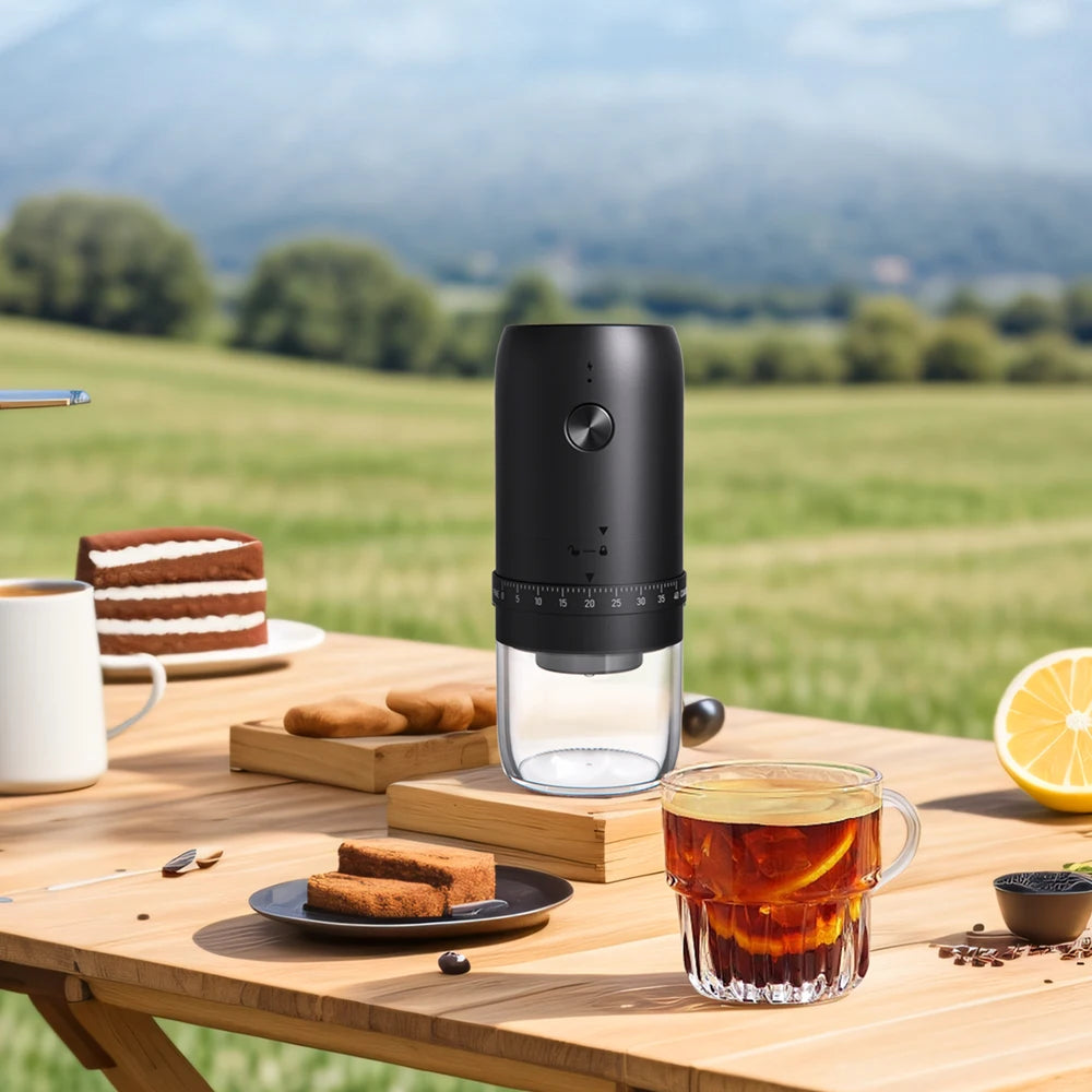 Kawu Premium Portable Electric Coffee Grinder – Ceramic Burr, 11+ Adjustable Grind Levels, USB Rechargeable"