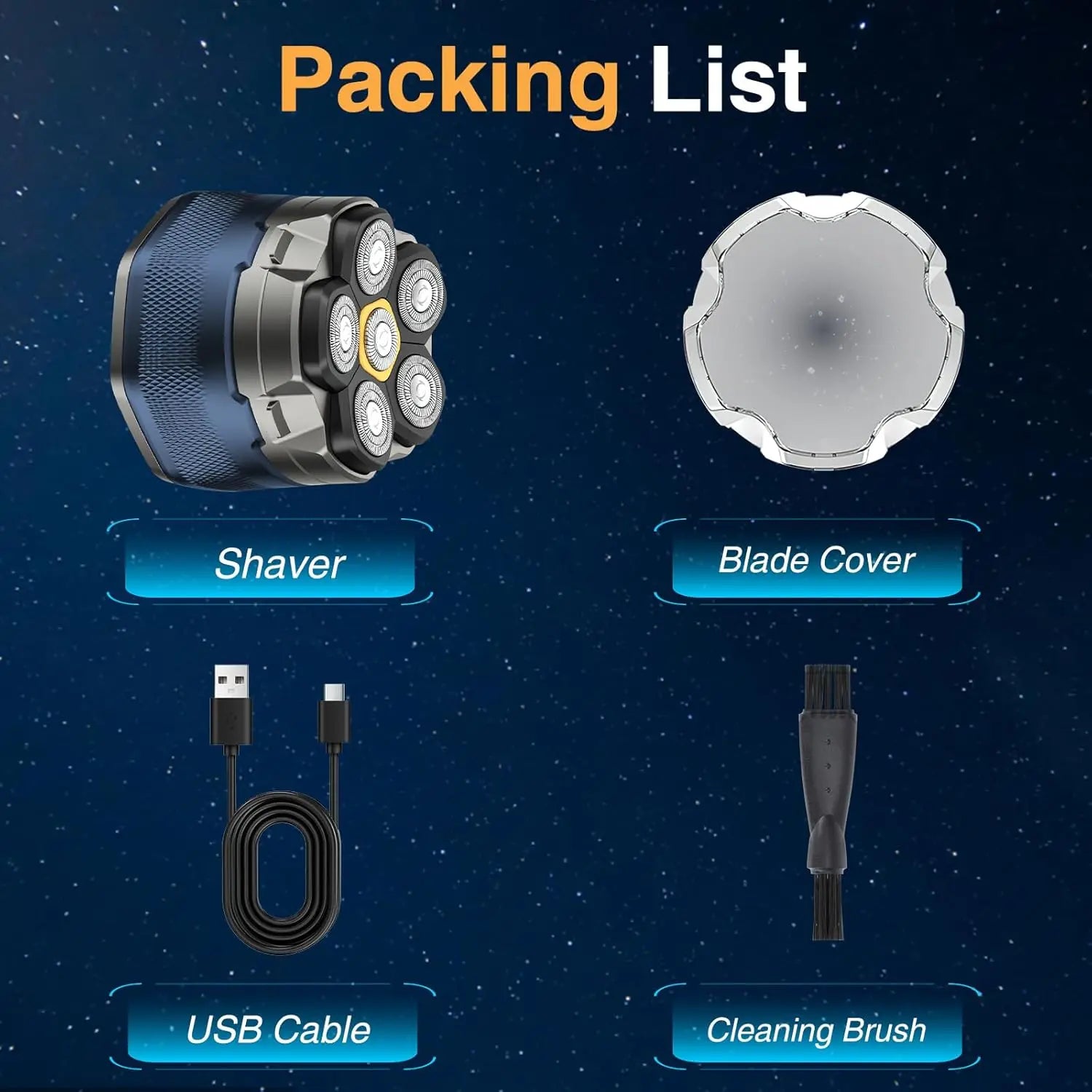 6D Floating Electric Shaver for Men Bald Head Shaver Wet Dry Beard Hair Trimmer Rechargeable Bald Head Shaving Machine