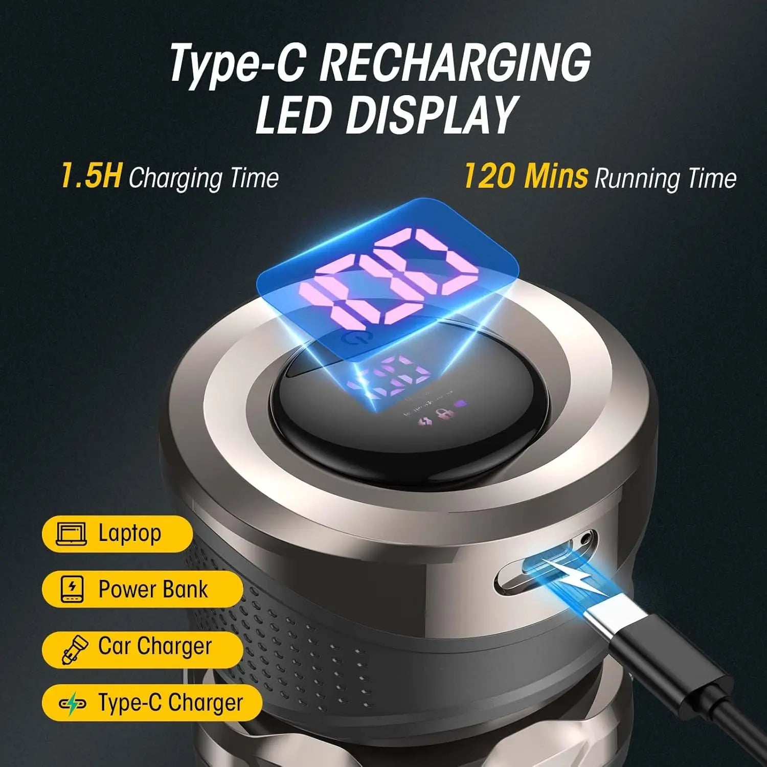 6D Floating Electric Shaver for Men Bald Head Shaver Wet Dry Beard Hair Trimmer Rechargeable Bald Head Shaving Machine