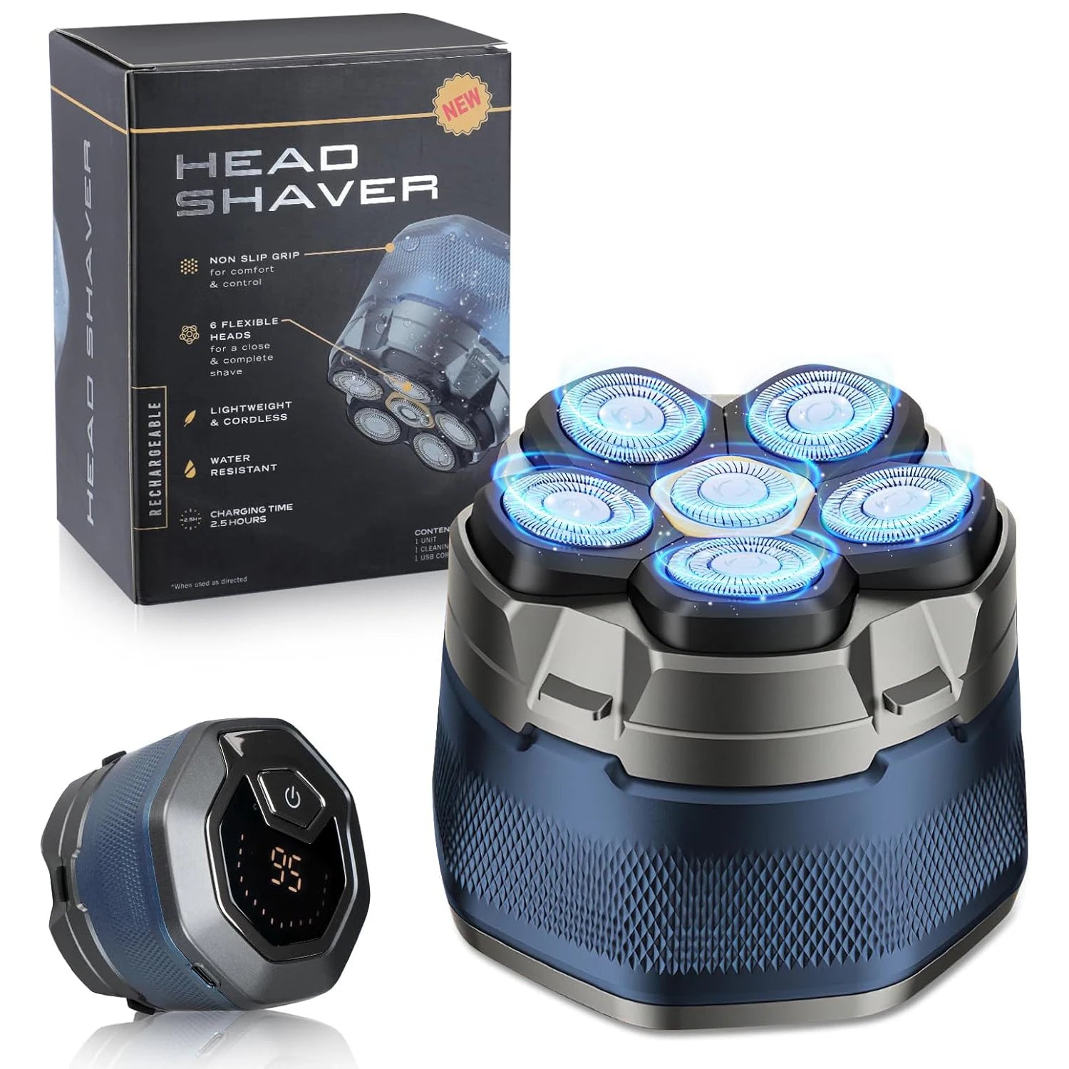 6D Floating Electric Shaver for Men Bald Head Shaver Wet Dry Beard Hair Trimmer Rechargeable Bald Head Shaving Machine