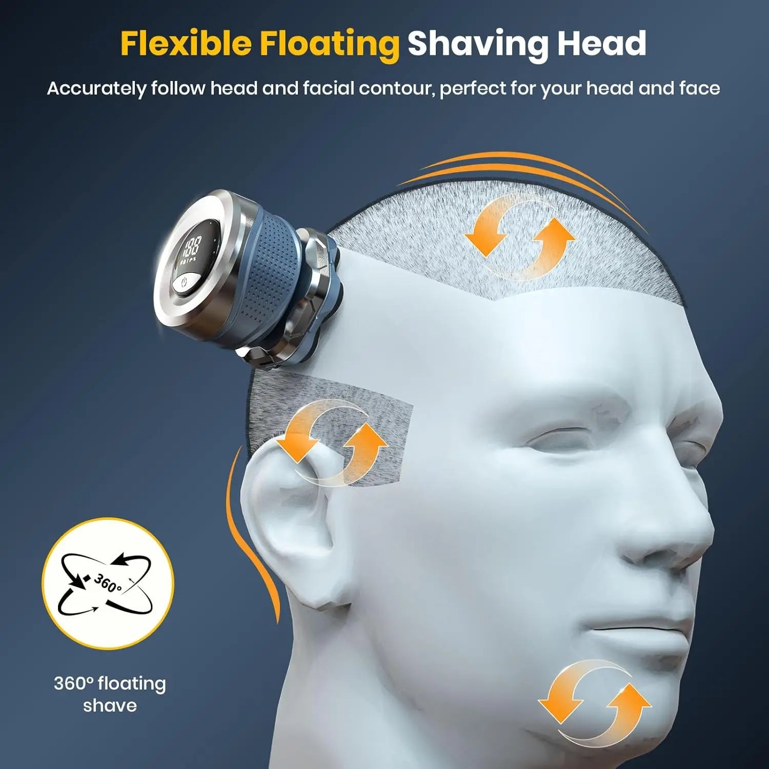 6D Floating Electric Shaver for Men Bald Head Shaver Wet Dry Beard Hair Trimmer Rechargeable Bald Head Shaving Machine