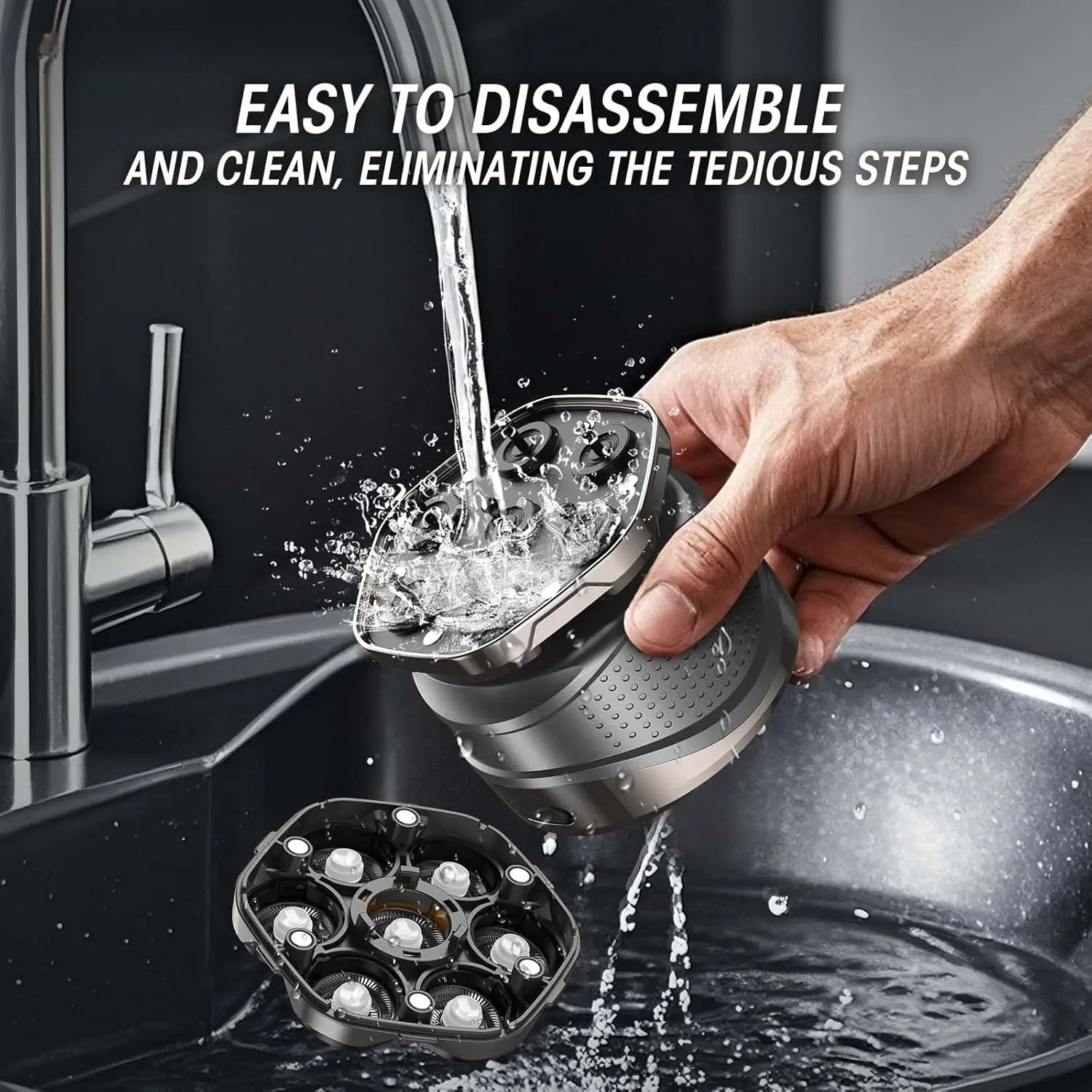 6D Floating Electric Shaver for Men Bald Head Shaver Wet Dry Beard Hair Trimmer Rechargeable Bald Head Shaving Machine