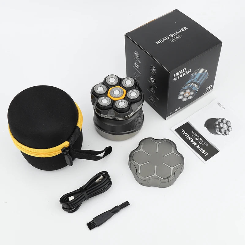 6D Floating Electric Shaver for Men Bald Head Shaver Wet Dry Beard Hair Trimmer Rechargeable Bald Head Shaving Machine