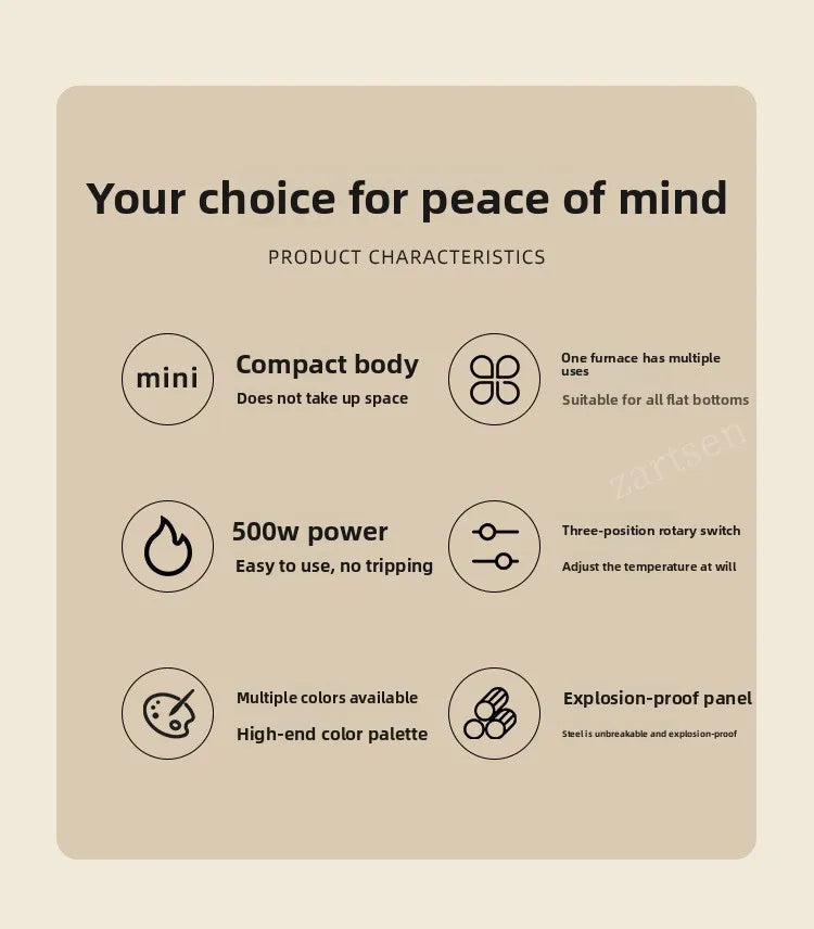 Electric Mini Tea Stove – Fast Heating, Anti-Dry & Multifunctional Hot Plate 220V”